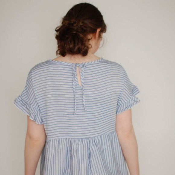 Spring / Summer/ Easter Top Blue and White Striped Top Hailey & Co - Picture 5 of 7